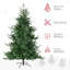 Arbre de Noël artificiel 7,5 pi avec 1288 branches, ouverture automatique, base en acier, forme large, branches faciles à façonner
