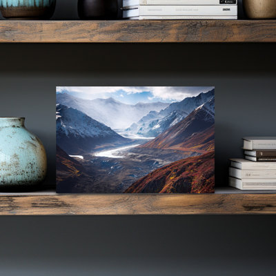 «Autumn Mountain Glacier Dramatic Vibrant Abstract Autumn Landscape», reproduction d'art mural