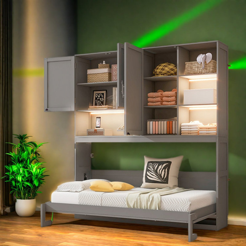 Lits escamotables simples peu encombrants, fabrication en MDF, style moderne pour la maison