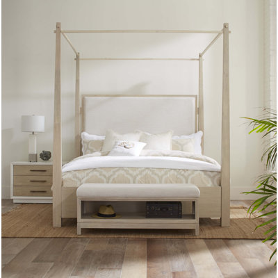 Boca Grande Upholstered Cotton Blend Canopy Bed