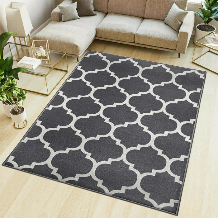 Demiah Abstract Machine Printed Area Rug, Rectangle 40 x 60 cm