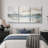 Minimal Landscape "Grunge Green Gray Abstract Artwork, Modern Industrial Chic Wall Pictures, Large Framed Canvas Giclee Print 3 Pieces Wall Art"-134966909-94434189-119461110