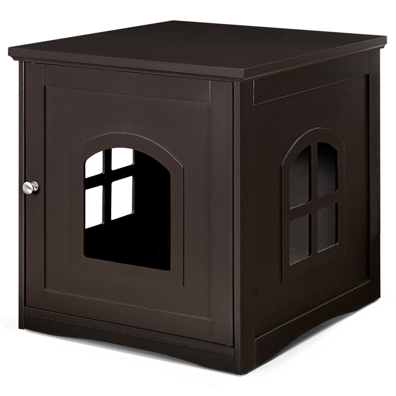 Luciana Enclosed Litter Box Enclosure, Coffee