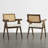 Upholstered Dining Chair with Woven Rattan Back-1784267719
