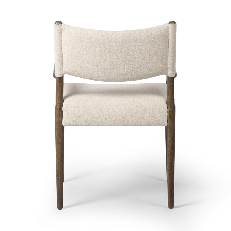 Jayla Upholstered Arm Chair, Antique Walnut, Antwerp Natural