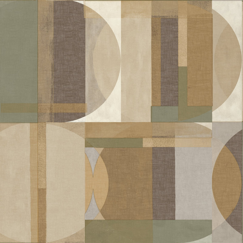 Arcadia Collection Geometric Motives Wallpaper Roll, Green
