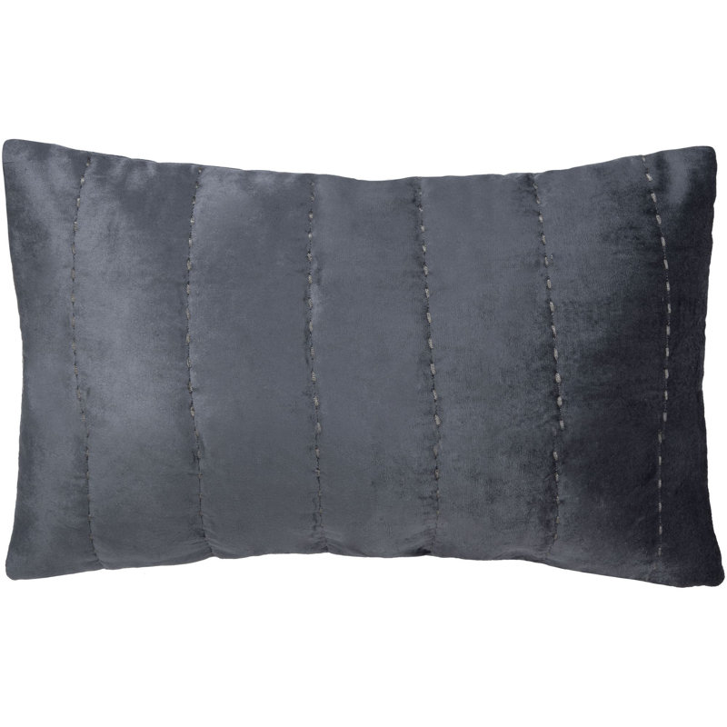 Gressa Blue Embroidered Rectangular Decorative Pillow