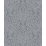 Emporium Metallic Mehndi Damask 3D Embossed 33' L x 21" W Wallpaper Roll