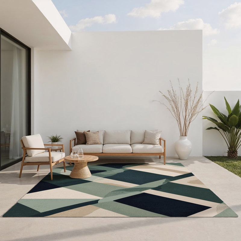 Tapis intérieur et extérieur Aurora Reflections, Rectangle 1 pi 6 po x 2 pi 6 po