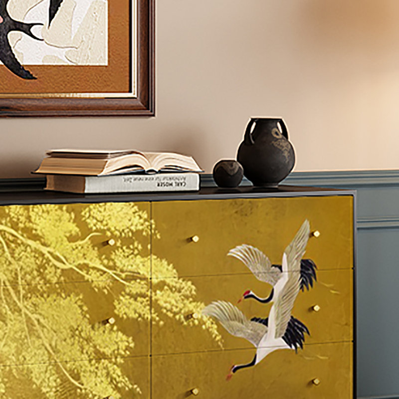 Buffet élégant et élégant Art Side Cabinets, Noir et or