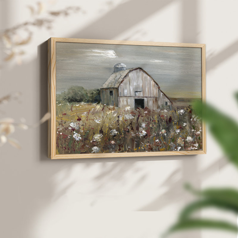Wildflower Barn -Framed Print - Restickable, Natural, 11" H x 14" W