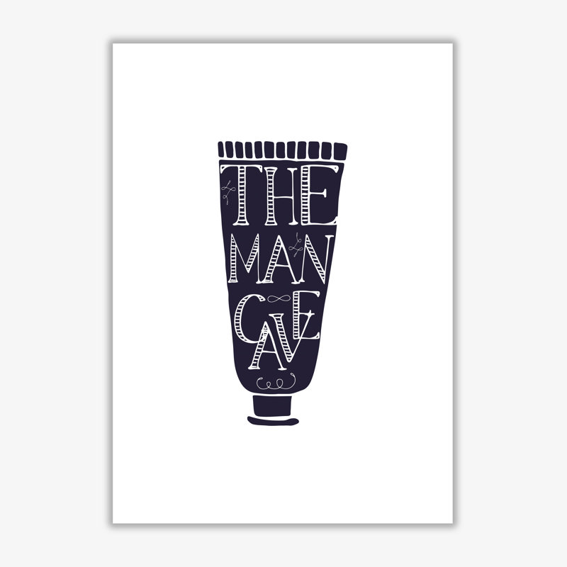 The Man Cave 1 Piece Single Picture Frame Wall Art, 42 cm H x 30 cm W x 1 cm D, No Frame