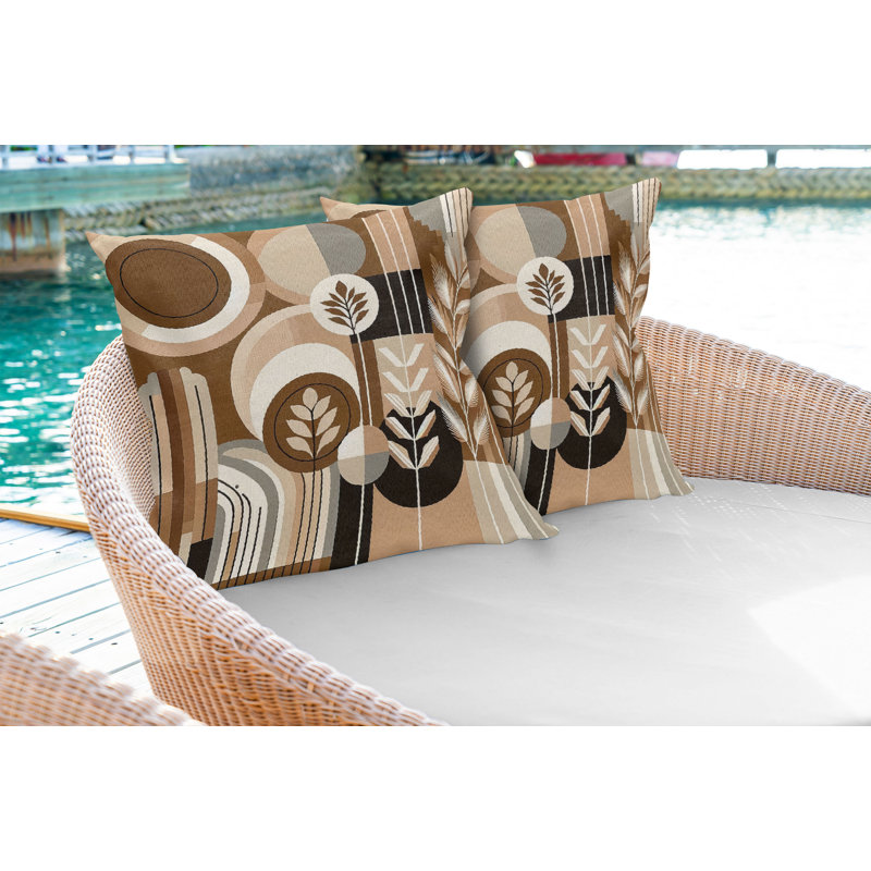 Ensemble de housses de coussin Ambesonne Monstera brun foncé, Rectangle, H 16 po x l 36 po