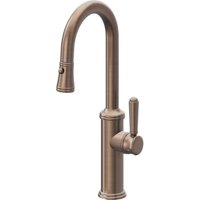Davoli Pull-Down Prep/Bar Faucet with Button Sprayer