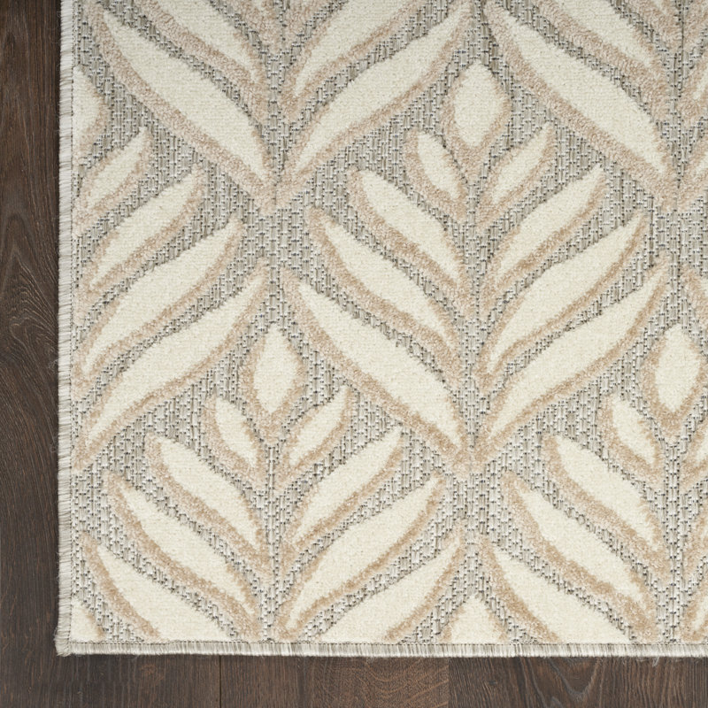Alantra Nature Ivory/Grey Indoor/Outdoor Area Rug, Rectangle 3'6" x 5'6"
