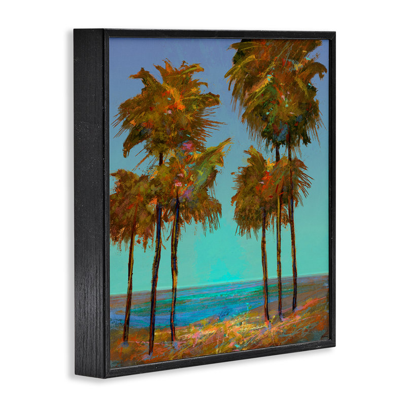 «Green Palms», art de la giclée encadrée par Michael Tienhaara, Giclée encadrée noir minuit, H 12 po x l 12 po
