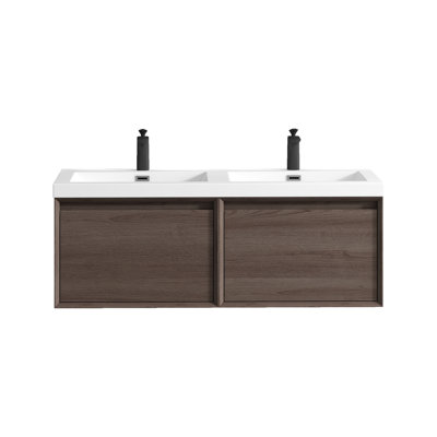 Meuble-lavabo double mural l 47 po x P 19,6 po x H 17,7 po Bella