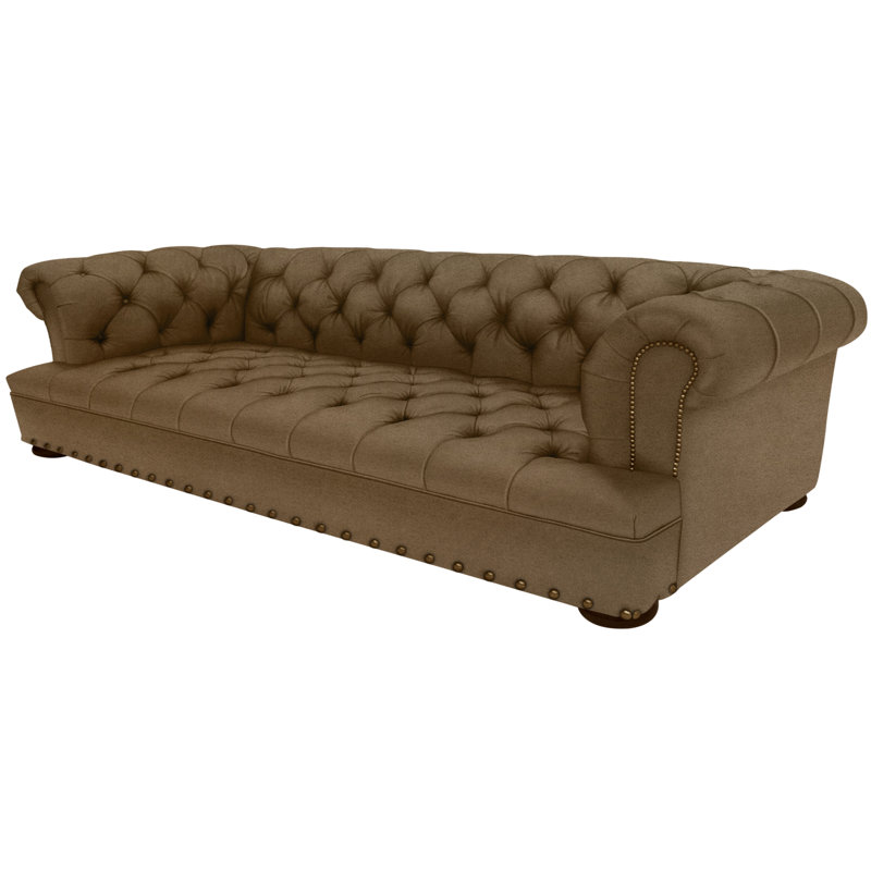 Leather Sofa, French Dark Walnut, 109-12, Croc Gator Brown