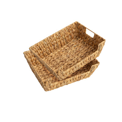 Grands paniers de garde-manger en osier, bacs de rangement polyvalents, paquet de 2