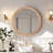 Round Wood Framed Wall Mirror