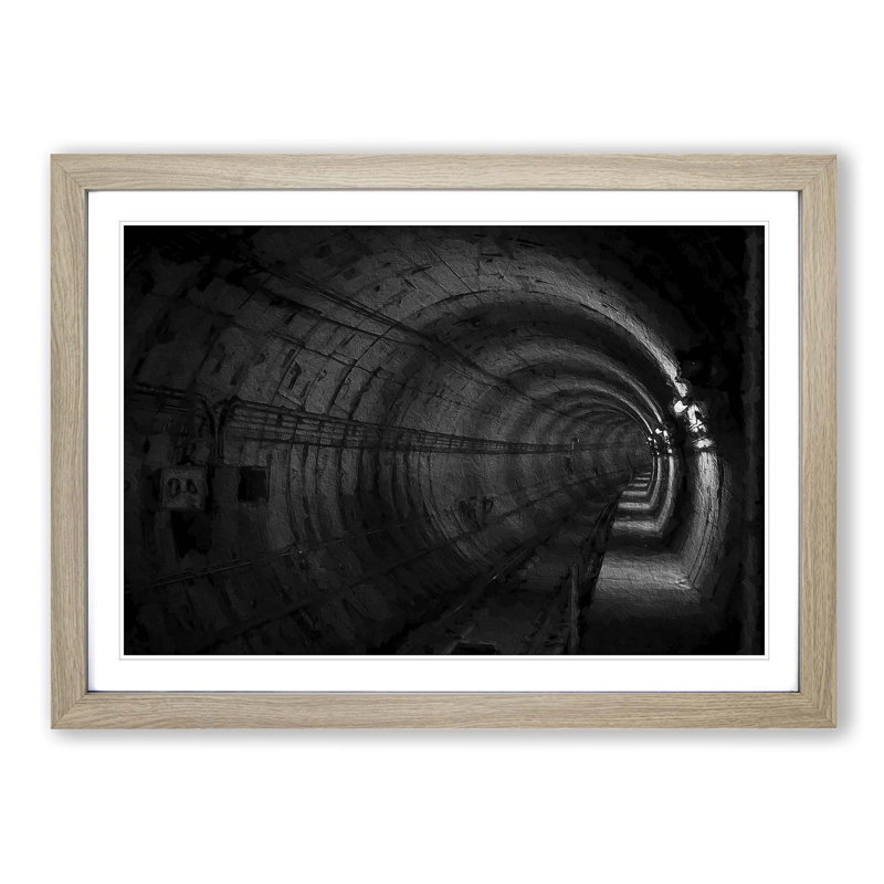 Subway Tunnel - Picture Frame Painting Print, Oak Framed, 27cm H x 36cm W x 2cm D
