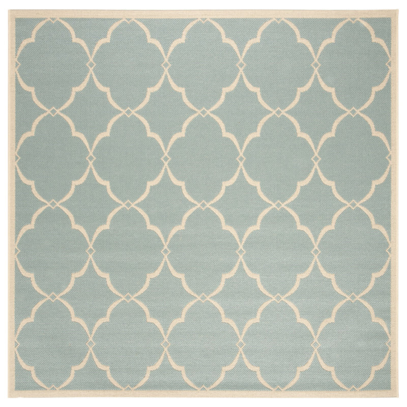 Miesha Performance Abstract Indoor/Outdoor Area Rug, Square 6'7"