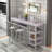 Bar Table Set For 2 With 4 Storage Shelves, 47" Industrial Breakfast Table And 2 Upholstered Counter Stools with Backrest & Footrest, Space Saving 3-Piece Dining Set of 2 for Kitchen, Living Room, Studio, Pub-953098070