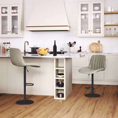 Adjustable Height Counter Stool with Metal Frame