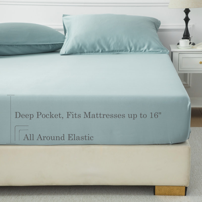 Luxury Bamboo Sheet Set 300 Thread Count, 100% Rayon Derived from Organically Grown Bamboo, Silky Breathable Bamboo Sheets
