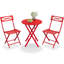 3-Piece Folding Bistro Set, Outdoor Patio Furniture with Table and 2 Chairs, Weatherproof Solid Steel Frame with Scratch & Rust Resistant Powder Coat Finish-1239827866