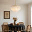 Lustre moderne en coquillage capiz doré de 60 cm (23,6 po), suspension tambour côtière