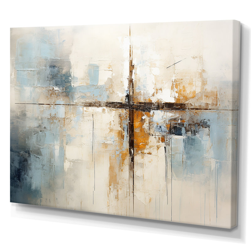 Minimalism Christianity Cross Dream I Wall Art, Wrapped Canvas, 16" H x 32" W, No Frame