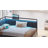 Corner Bed Frame With Storage Drawers, Twin-Size Sofa Bed With Wire Fabric Upholstered Rails, Bed Unit With Led Lights And Charging Station, Modern Twin-Size Bed Frame (Beige)-213568552-222030704