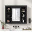 Armoire de salle de bain moderne avec miroir - 35 po x 28 po, spacieuse, conception élégante incluse, rangement spacieux