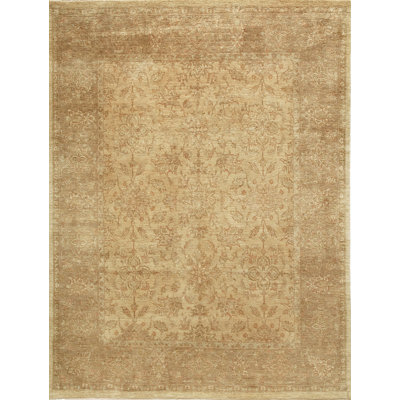 Wool Oriental Area Rug in Beige