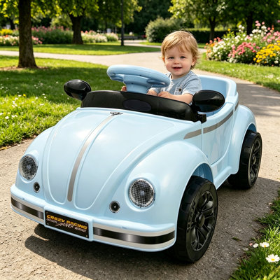 12V Toddler Ride On Car With 2.4G Remote, Bluetooth Anti-Tip Vintage Electric Kids Ride Toy