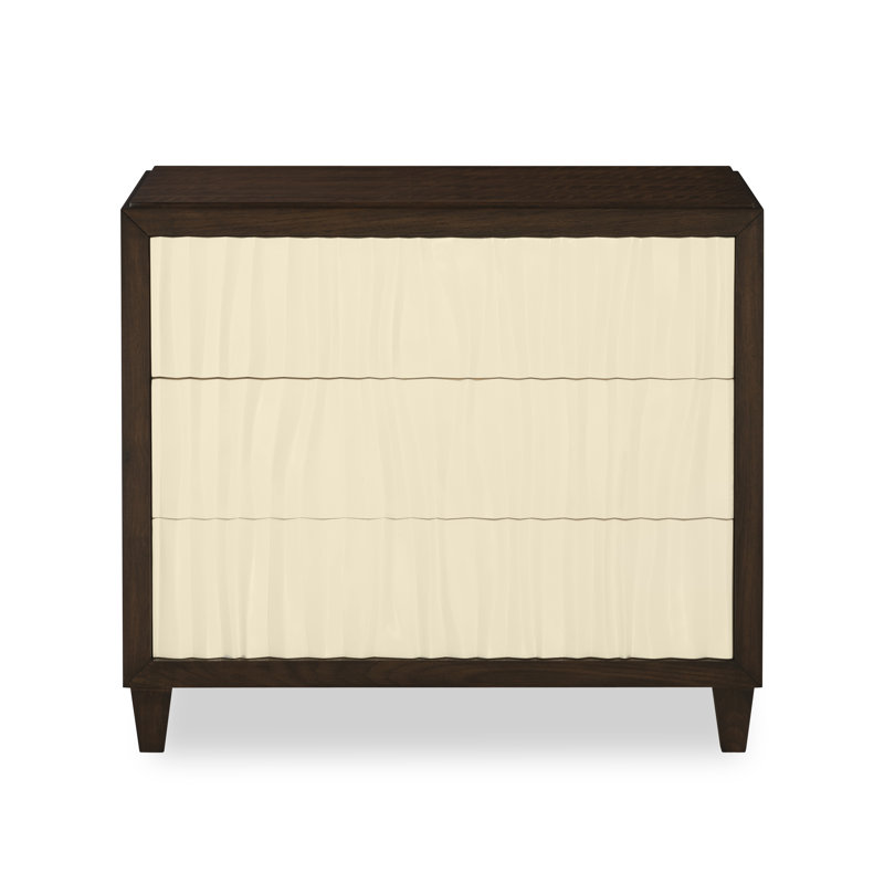 Russo 3 - Drawer Solid Wood Dresser, Brunette/Cream/Gray