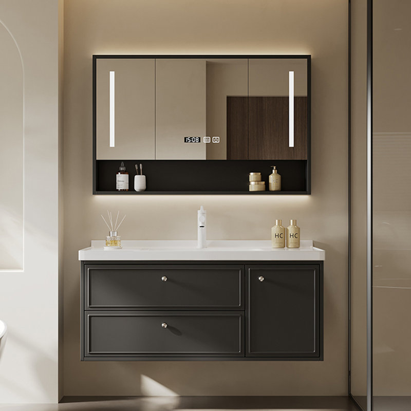 Armoire de salle de bain luxueuse de style français, Noir