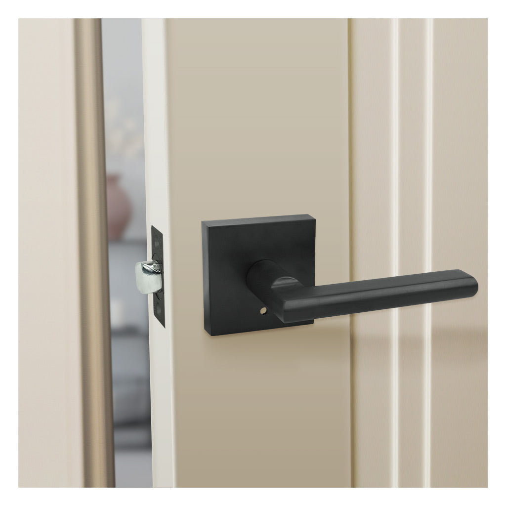 Matte Black Privacy (Bed & Bath) Door Lever Nuk3y