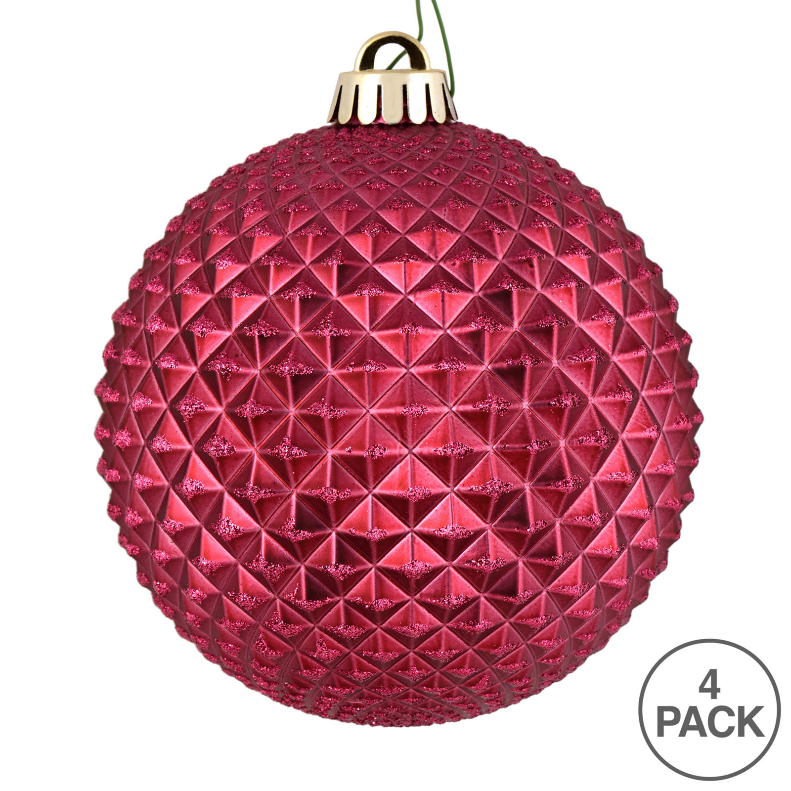 6" Bauble, Berry Red