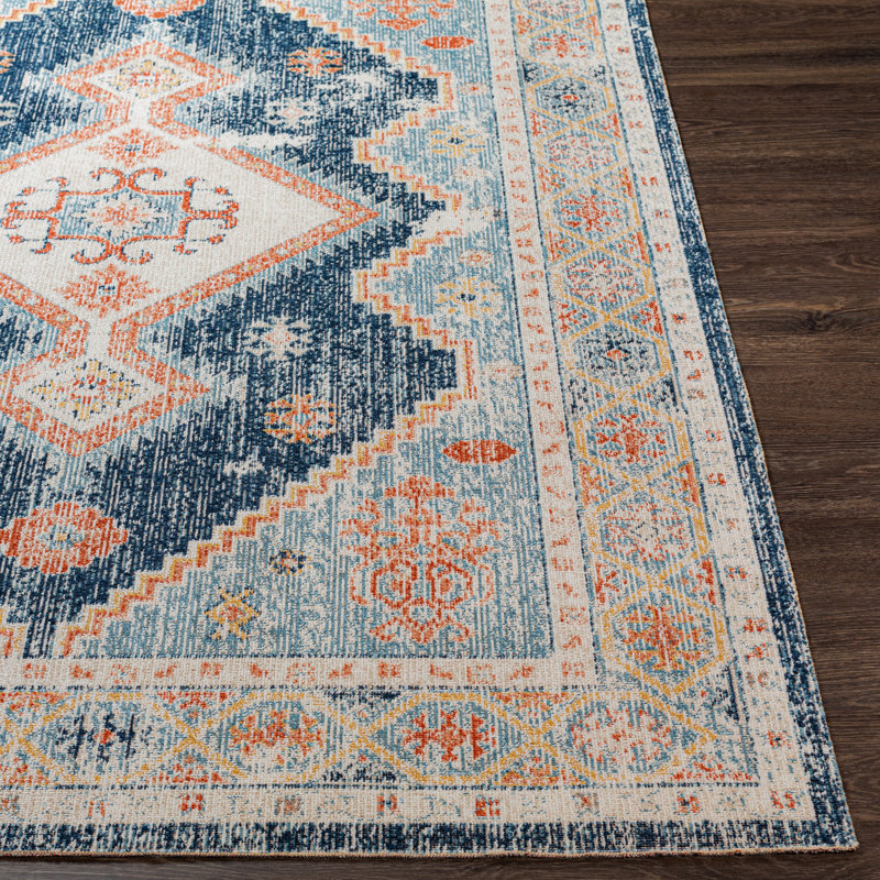 Tapis d'intérieur / extérieur bleu marine Enciso, Rectangle 6 pi 7 po x 9 pi