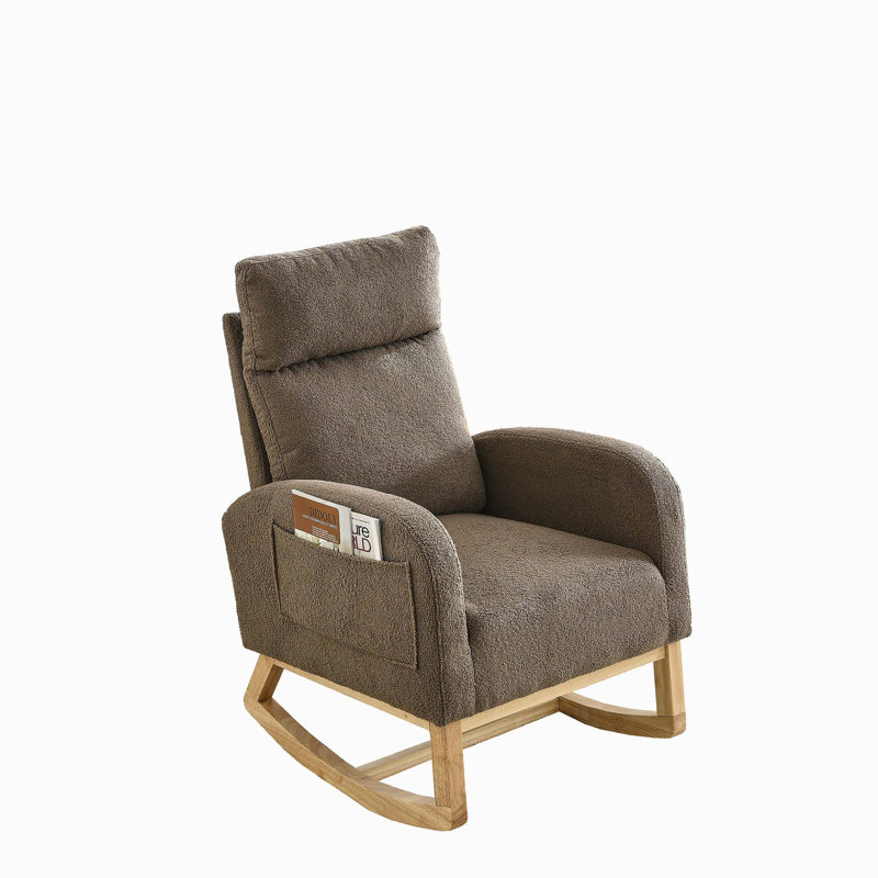 Corydon Upholstered Accent Chair, Coffee Teddy Fabric