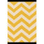 Tapis jaune / ivoire en laine à chevrons crocheté à la main-16363700