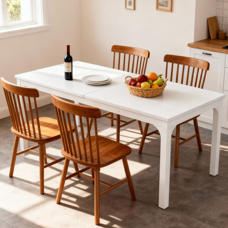 All-Weather Outdoor Table with Metal Frame, White