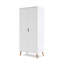 Maya Double Wardrobe - White with Natural-134117013