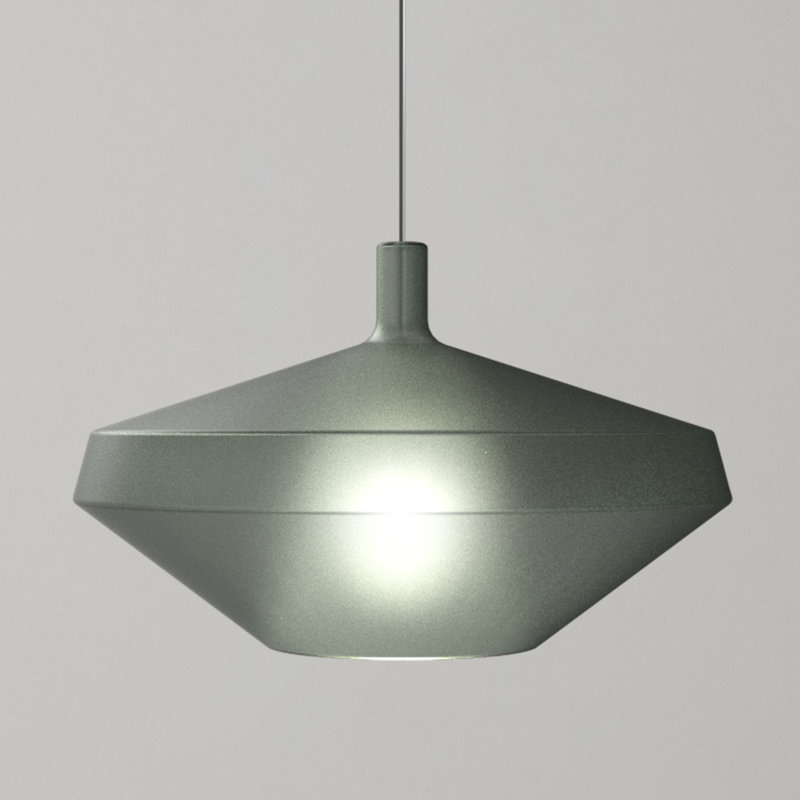 MOM 1 - Light Pendant, Titanium, Sage Green Glass