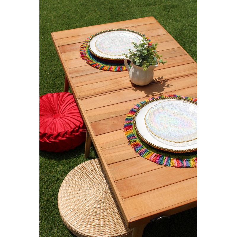 Napperons en raphia Tulum, napperons tissés multicolores Boho, napperons de table de salle à manger
