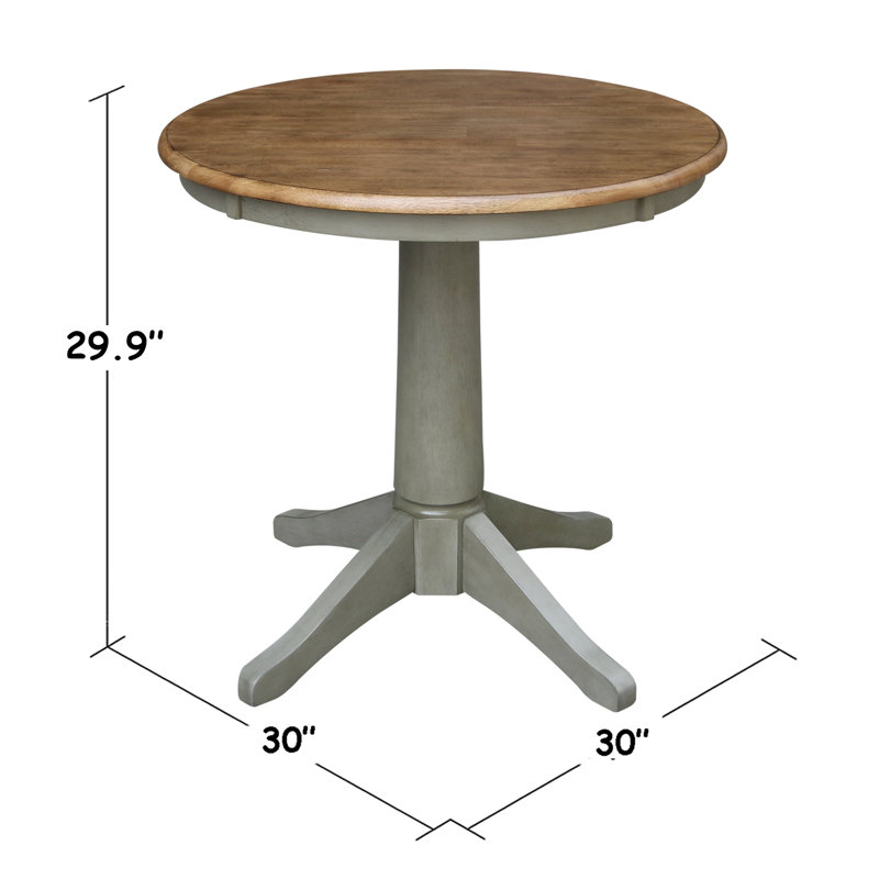 Table de salle à manger Imilia, H 29,9 po x L 30 po x l 30 po, Hickory / pierre