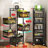 360 Degree Rotating Storage Rack Kitchen Cart with 5 Swing Out Shelves