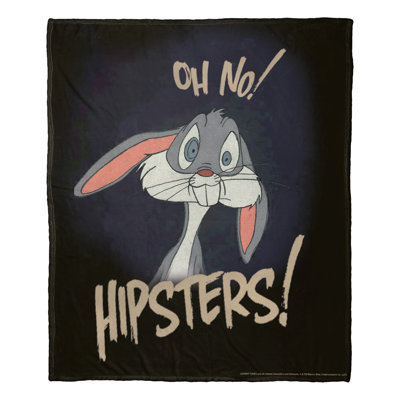 Warner Bros. Looney Tunes Hipsters Silk Touch Throw Blanket, Bug's Bunny, 50x60 Inches